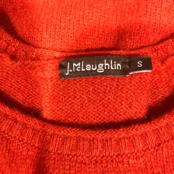 J. McLaughlin Cashmere Sweater Burnt Orange Size Small Fall Cozy Sweater - Picture 7 of 7